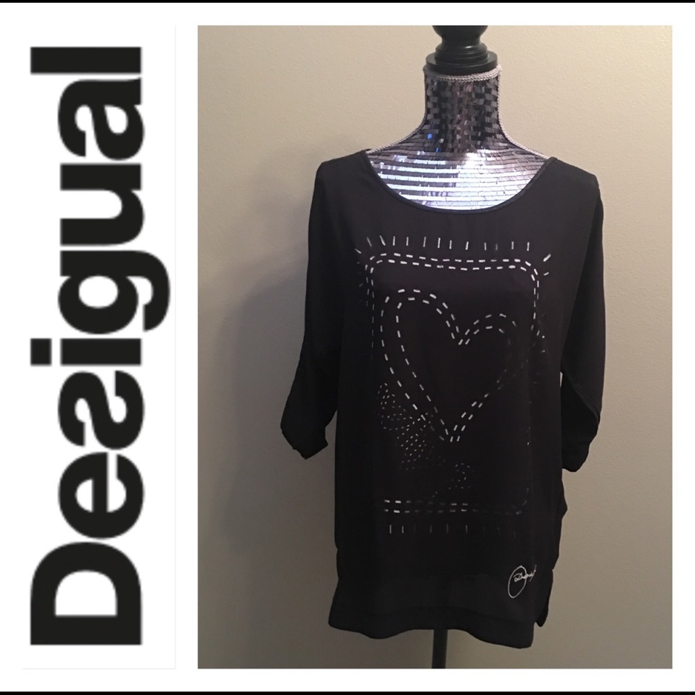 Desigual Black Blouse Size S